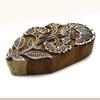 Indian Hand Carved Flower Design Wooden Printing Block Textile Stamp