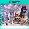 Wolf 5d Painting Diamond Diy Animals Cross Stitch Full Round Round Drill Diamond Embroidery Landscape Picture Rhinestones Gift