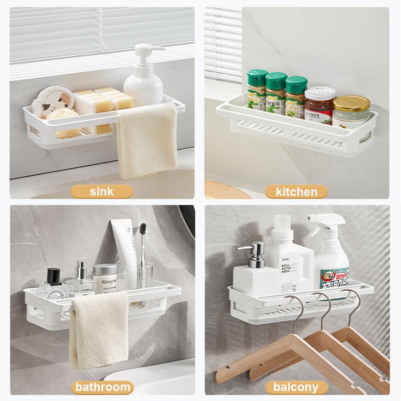 Kitchen Sponge Holder Plastic Sink Drain Rack Soap Drainer Towel Rack Shelf Organizer bathroom Storage Accessories