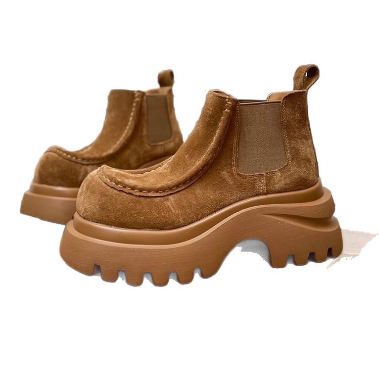 British style platform Martin boots women's 2025 autumn and winter new retro leather women's boots heightening short boots locomotive boots