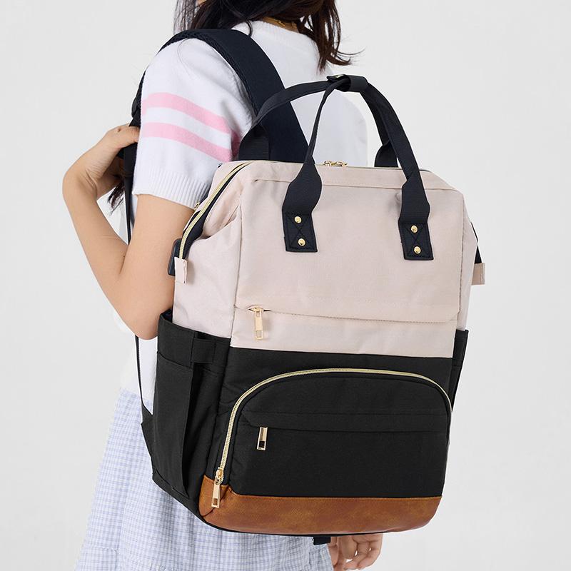 Large Capacity Oxford Mummy Bag Multifunctional Baby Bottle Thermal Insulation Travel Storage Bag Fashion Mummy Bag Hanging Bag