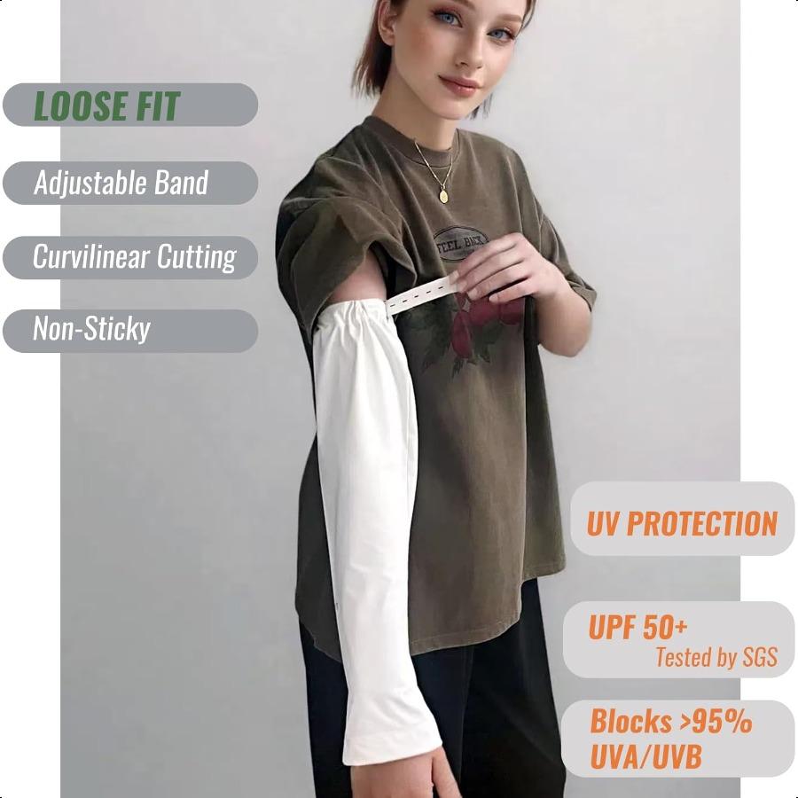 

Рукава для защиты от солнца UPF 50+ Эластичная лента Регулируемый манжет Свободный крой Не липкий Хорошо пропускающий воздух Для улицы United States