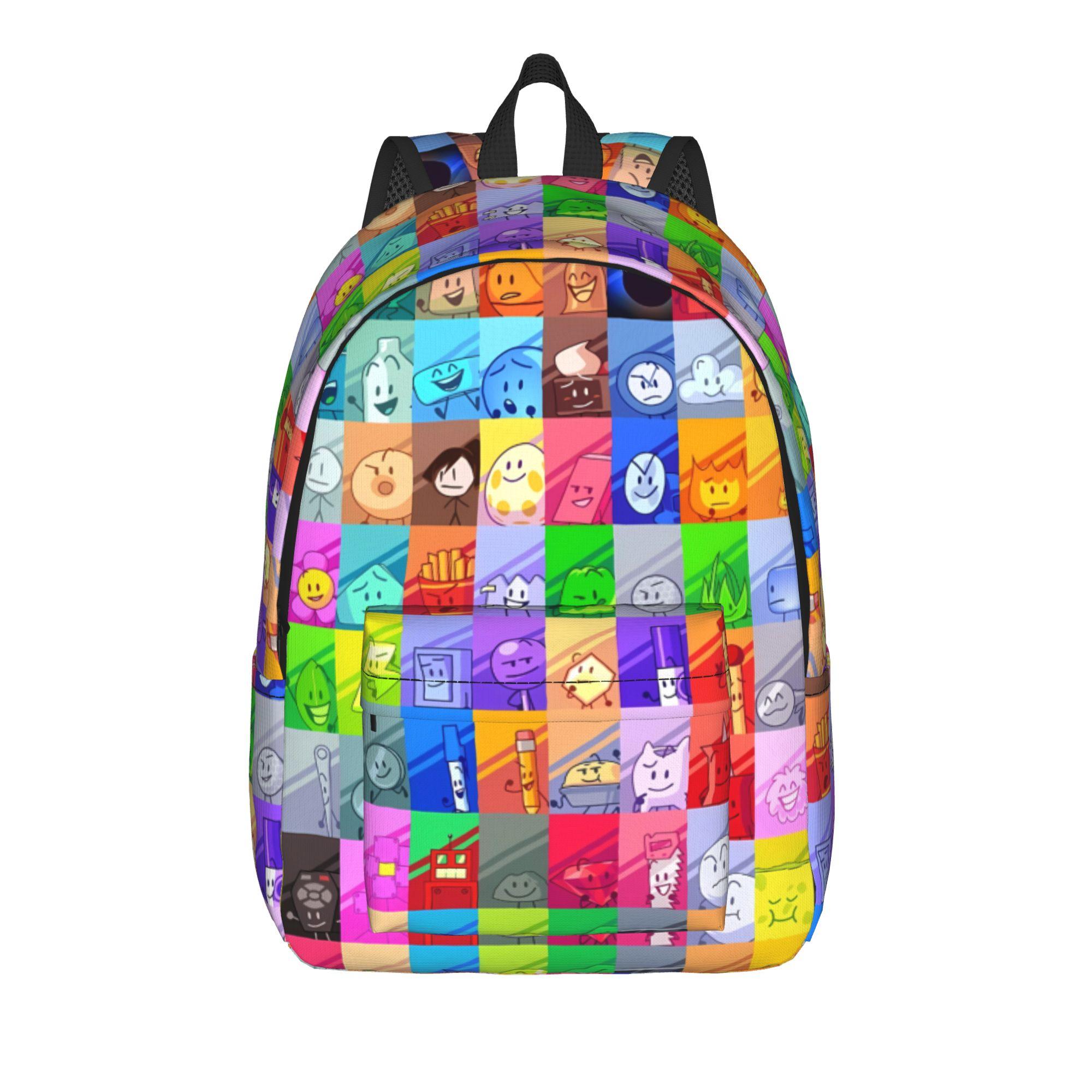 BFDI Alle Personages Rugzak Kampeerrugzakken Tiener Hoge Kwaliteit Zacht Middelbare School Tassen Leuke Rugzak M