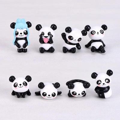 8 ks/sada Panda Mikro krajina Živica Panda Mach Mikro krajinná dekorácia DIY Sada materiálov Malá Panda Stolová Domáca Dekorácia