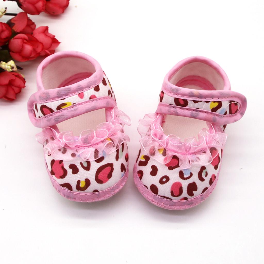 Newborn Baby Girls Leopard Print Prewalker Soft Sole Sandals Single Shoes