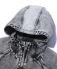 Critic Color Block Hood Denim Jacket Light Gray