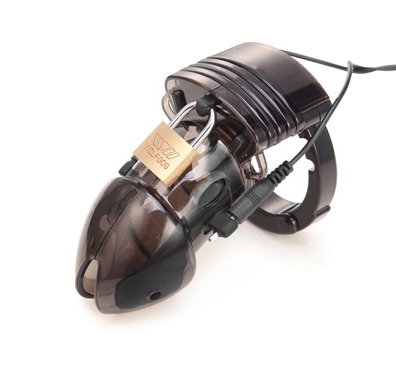 Electric Pulse Shock Chastity Cock Cage Male Masturbator Erotic Dildo Vibrator Penis Stimulation Belt Lock Sex Toys for Men 18+