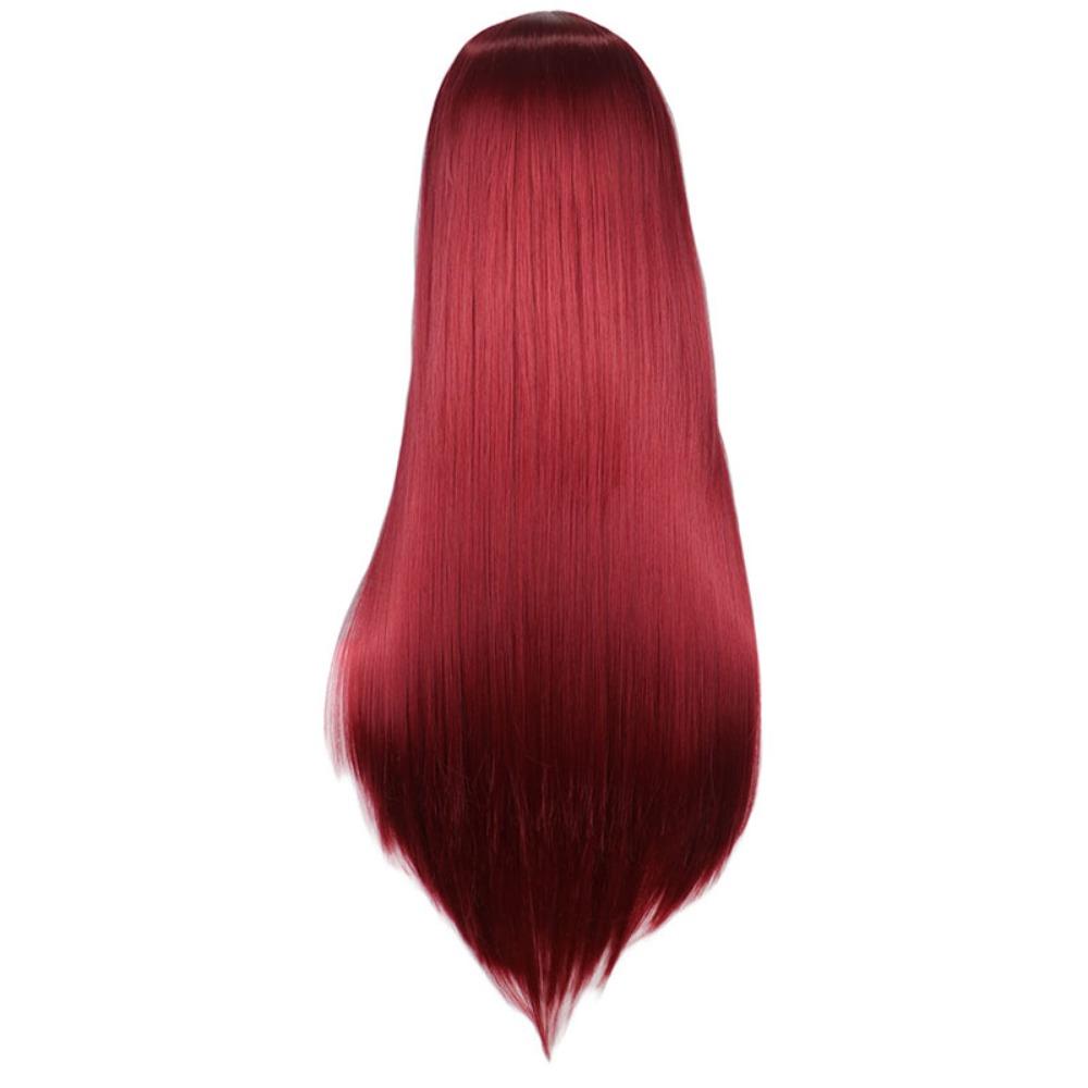 Women Fake Heat Resistant Fiber Long Straight Synthetic Wigs Colourful Cosplay Wig Anime Party Wigs