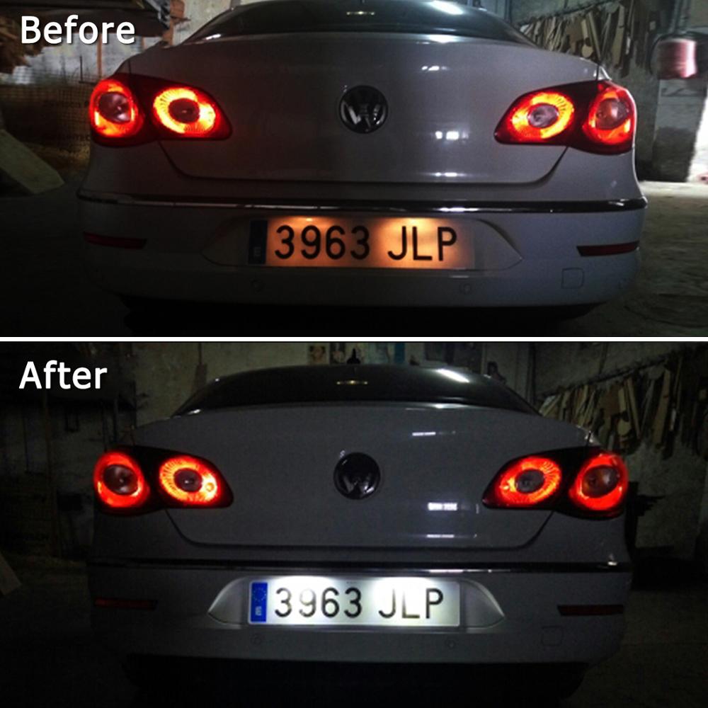 

Светодиодный светильник CANBUS для номерного знака для VW CC GOLF MK4 MK5 MK6 Eos Scirocco Rabbit Polo Passat 3C B6, задние фонари, автомобильные фары 12 В