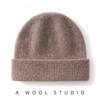 100% Pure Wool Knit Beanie Men Women Winter Fall Warm Solid Color Earflap Cap
