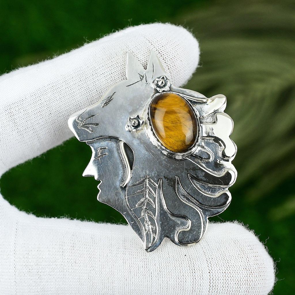 Sacral Chakra Natural Tiger Eye 925 Silver Elegant New Birthday Daughter Pendant