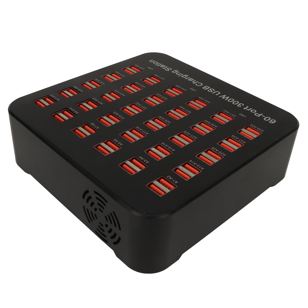 USB Charging Station 60 Ports 300W Fast Charging USB Charger Dock for Phone Tablet