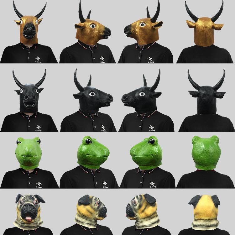 Animal Mask Halloween Party Masquerade Latex Head Covers