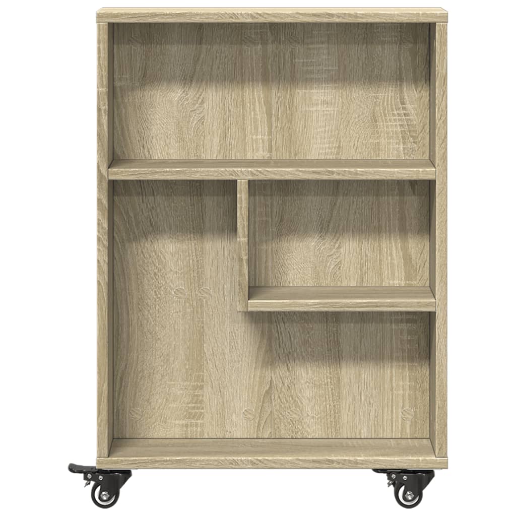 Narrow Storage Trolley Sonoma Oak Finish 48 x 13 x 68 cm Engineered Wood