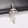 Stylish Stainless Steel Orthodox Cross Pendant Necklace for Women Men Religious Prayer Charms Chain Faith Metal Church Jewelry