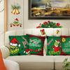 4PCS Christmas Happy Throw Pillow Cover, 18 X 18 Inch, Winter Holiday Cushion Cover Sofa Decor