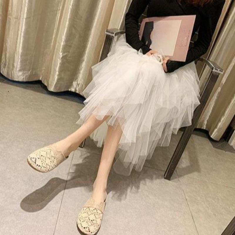 Round-headed, Wrapped-toe Flax Half-slipper for Women, 2026 Summer Wear, Flat-soled, No Heel, Slip-on, Hollow-out Sandals