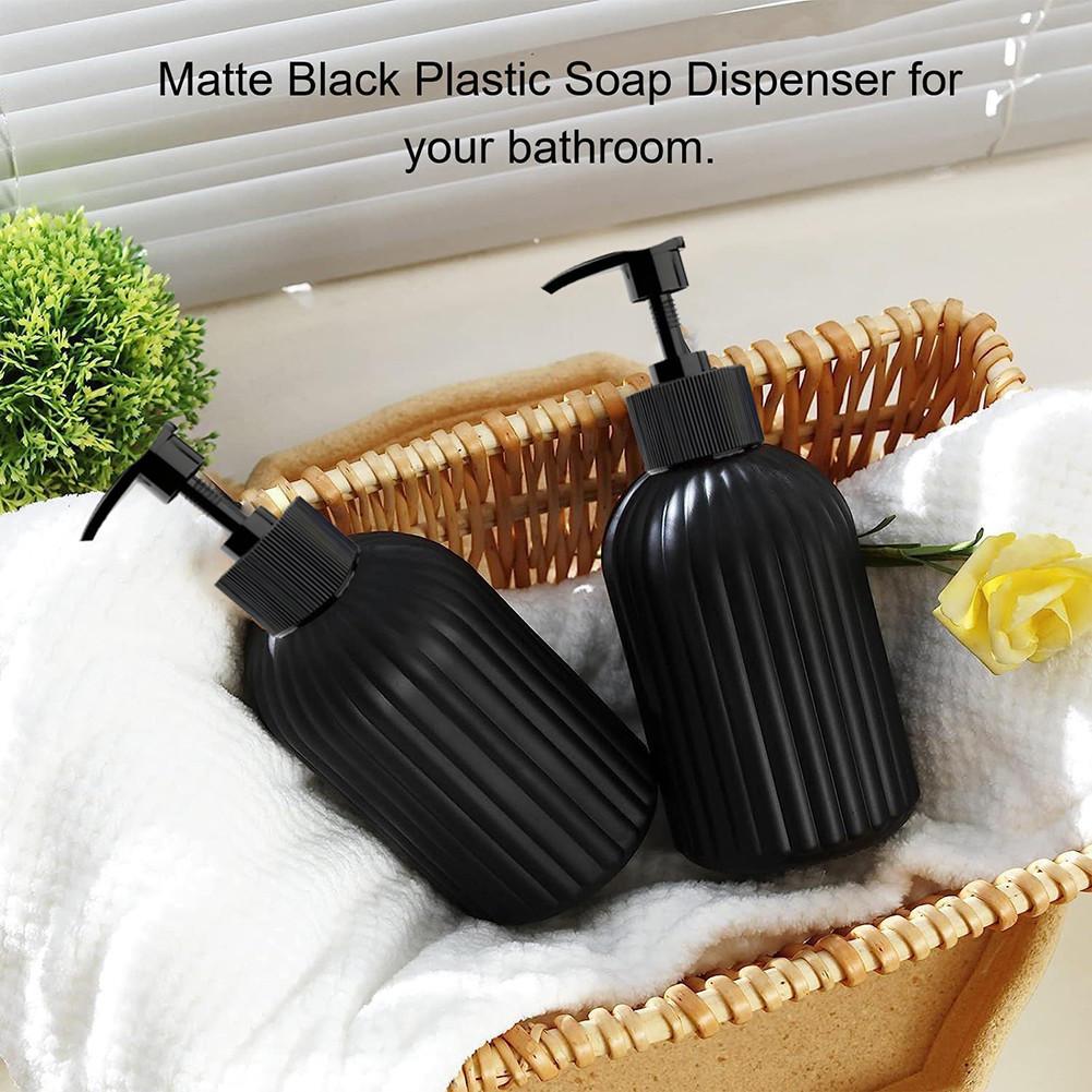 1/2pcs Black White Styling 500ml Soap Dispenser Portable Refillable Liquid Bottles Tray For Home Laundry Room Beauty Salon Hotel