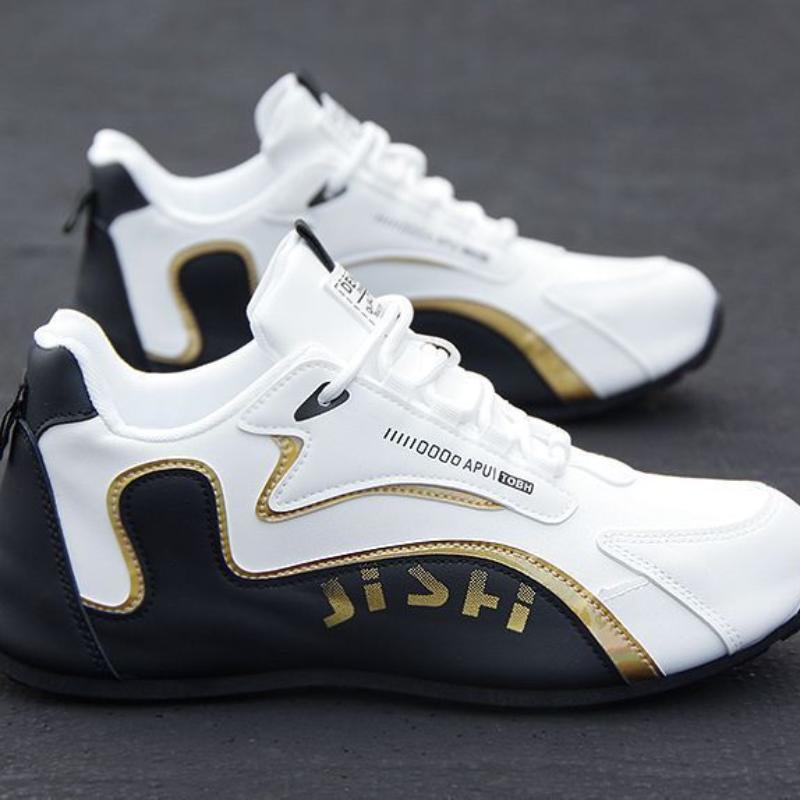 Autumn New Leather Men Shoes breathable solid color shoes Trendy anti slip shoes Waterproof travel casual sneakers