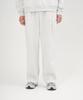 Eseulisseutyudio Lettering Pocket Fleece-Lined Wide One-Pleat Sweatpants White Melange