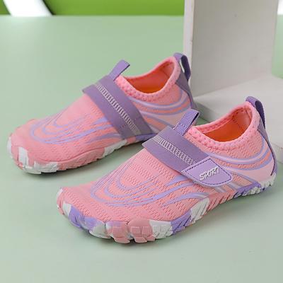Modische Pinke Strand-Kinderwasserschuhe Sommer Leichte Barfußschuhe Kinder Outdoor Rutschfeste Wassersportsneaker für Jungen Mädchen