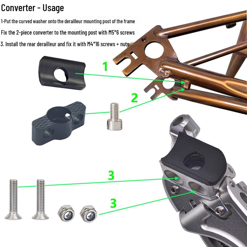 Xiaobu Guo Folding Bike Frame with Rear Derailleur Converter