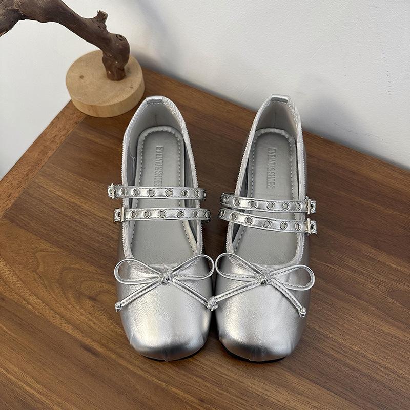 Fashion Square Toe Butterfly-knot Women Mary Jane Shoes Ladies Soft Sole Dress Flats Casual Street Style Ballet Shoes