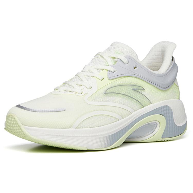 Anta Cushioning Slip Resistant Abrasion Resistant Breathable Lightweight Low top Running Shoes Women's White Green Gray 122235556-6
