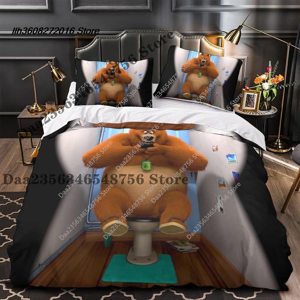 Neues Grizzy und die Lemminge Bettwäscheset Einzelbett Twin Full Dreiteiliges Set Bettwäscheset Aldult Kinder Schlafzimmer Bettbezug Sets 3D Ani