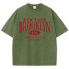 New York Brooklyn Nyc Prints Washed T Shirts Womens Cotton Oversized TShirts Distressed ONeck Comfortable Tops Summer Clothes