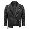 European and American locomotive PU leather jacket multi-zipper belt leather jacket men's autumn and winter hip-hop jacket European size