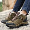 High-top Boots Men Comfortable Warm Plush Anti-slip Outdoor Hiking Shoes Men Breathable Durable Thick-soled Soft Snow Boots Men
