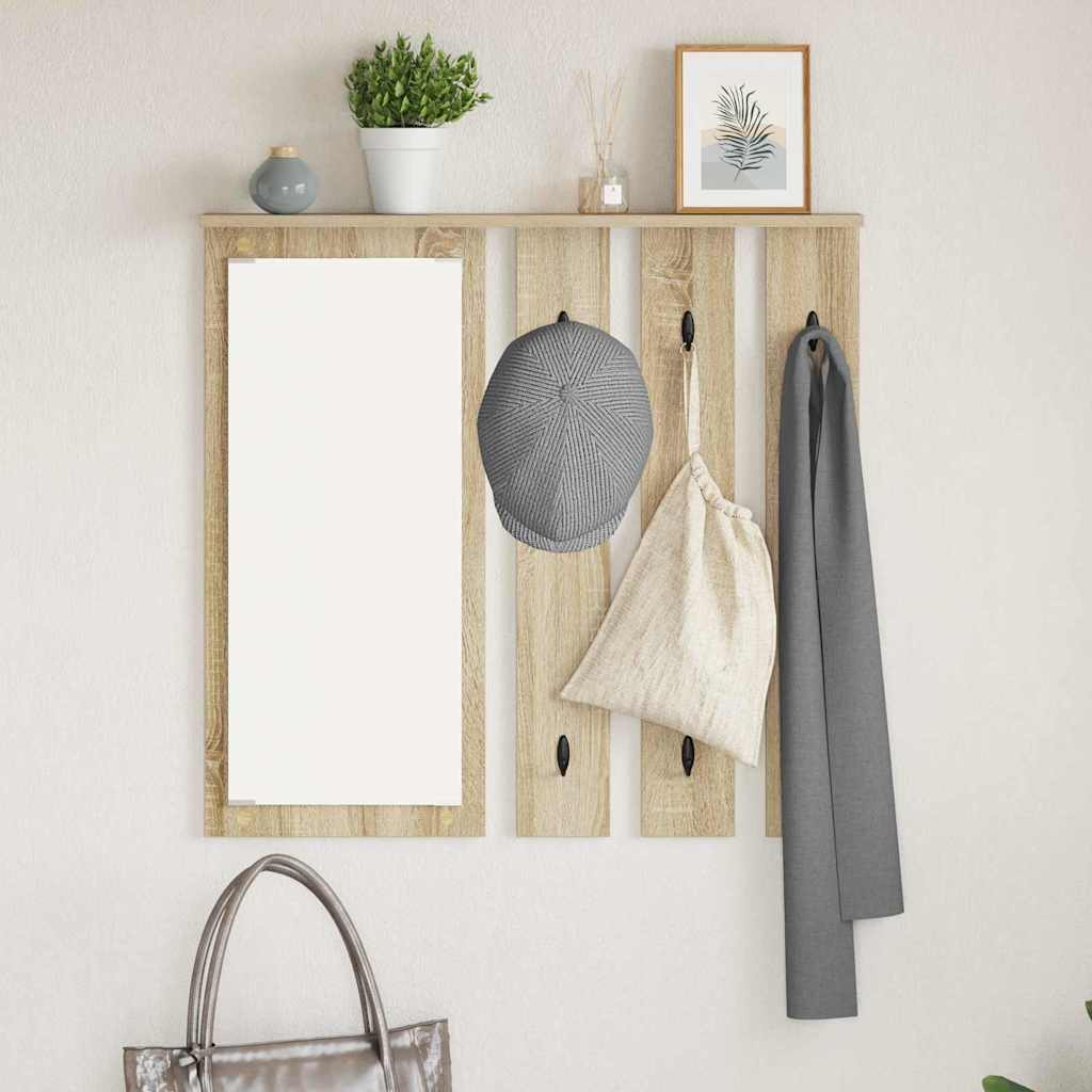 Wall Mounted Coat Rack in Sonoma Oak 84 x 10 x 80 cm