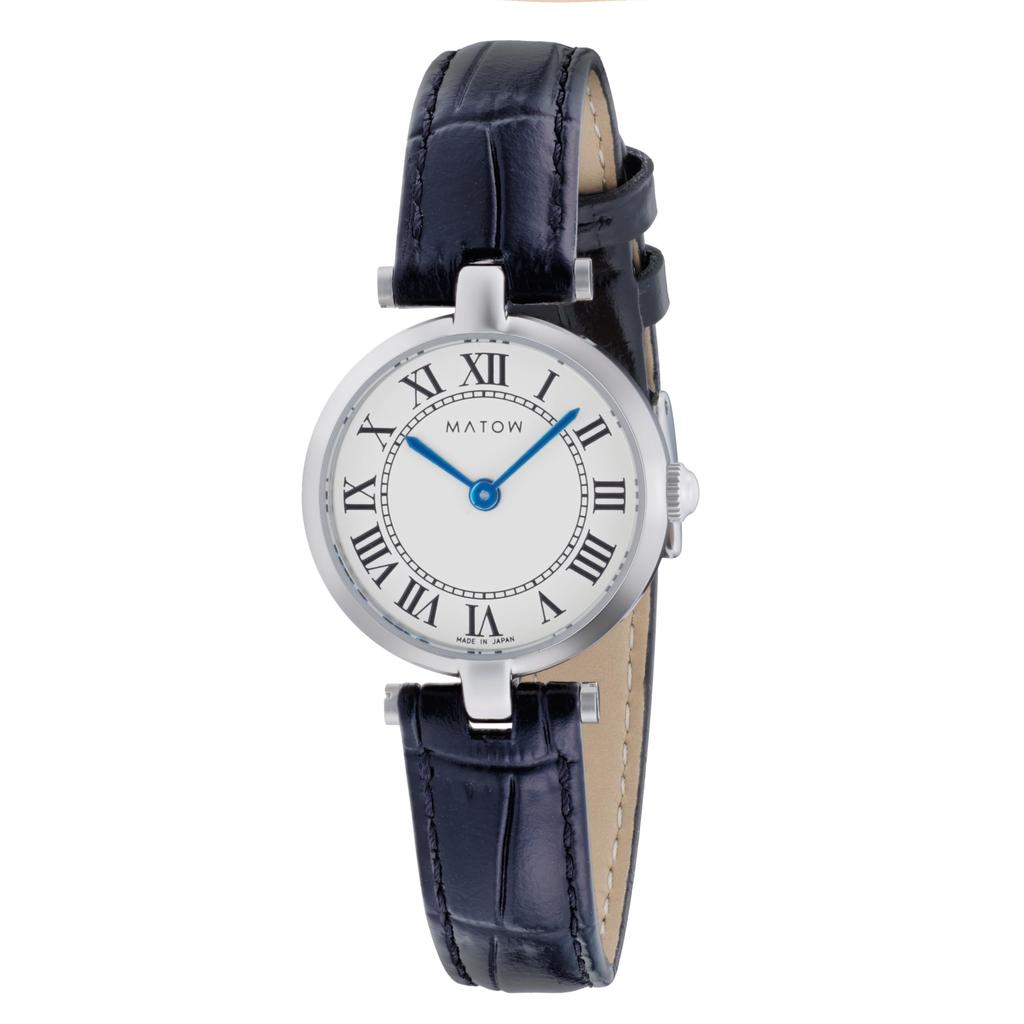 Authorized Dealer Matow Watch Aura Round Silver Black Leather mw008001 [MATOW] Women's