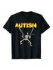 Maglietta Divertente Scheletro Autistico Retro Uomo Donna Neurodivergente Consapevolezza Autismo Supporto Grafica Tee Regali di Halloween Uomo 39028