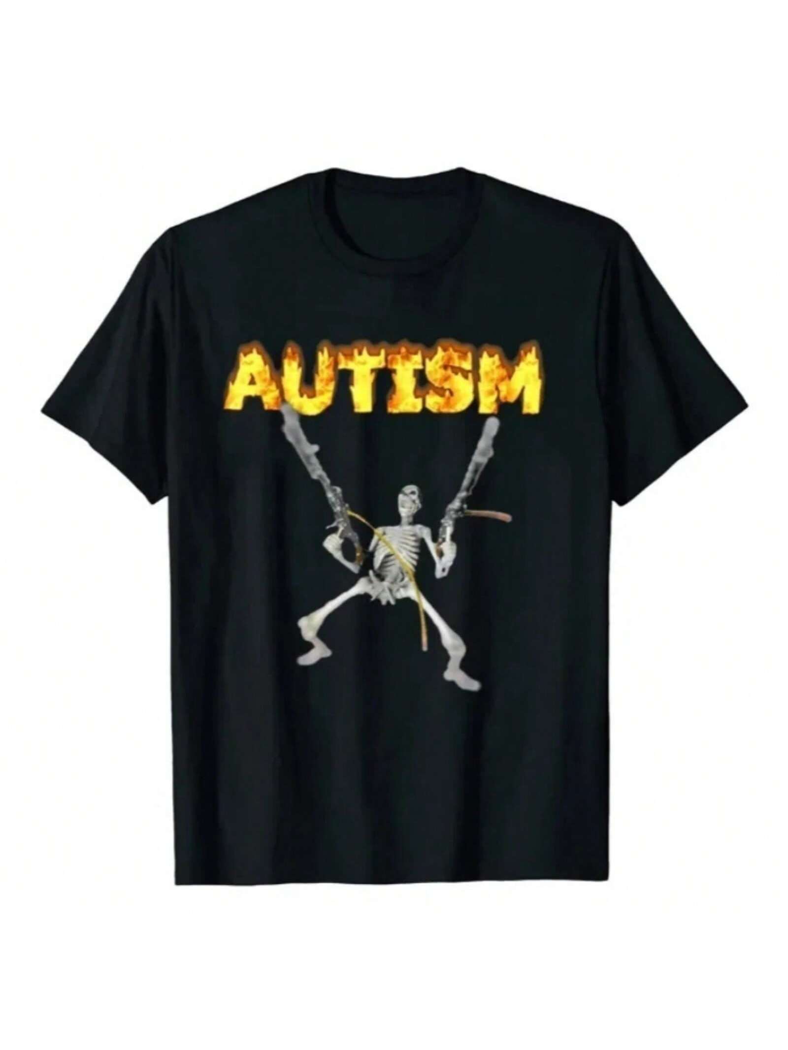 Retro Autism Skeleton Funny Men Women T-Shirt Neurodivergent Autism Awareness Support Graphic Tee Halloween Gifts Men 39028 S разноцветный