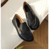 Women 2026 New Spring Round Toe One Foot Slip-on Shoes Women Leather Soft Flats Shoes Women Loafers