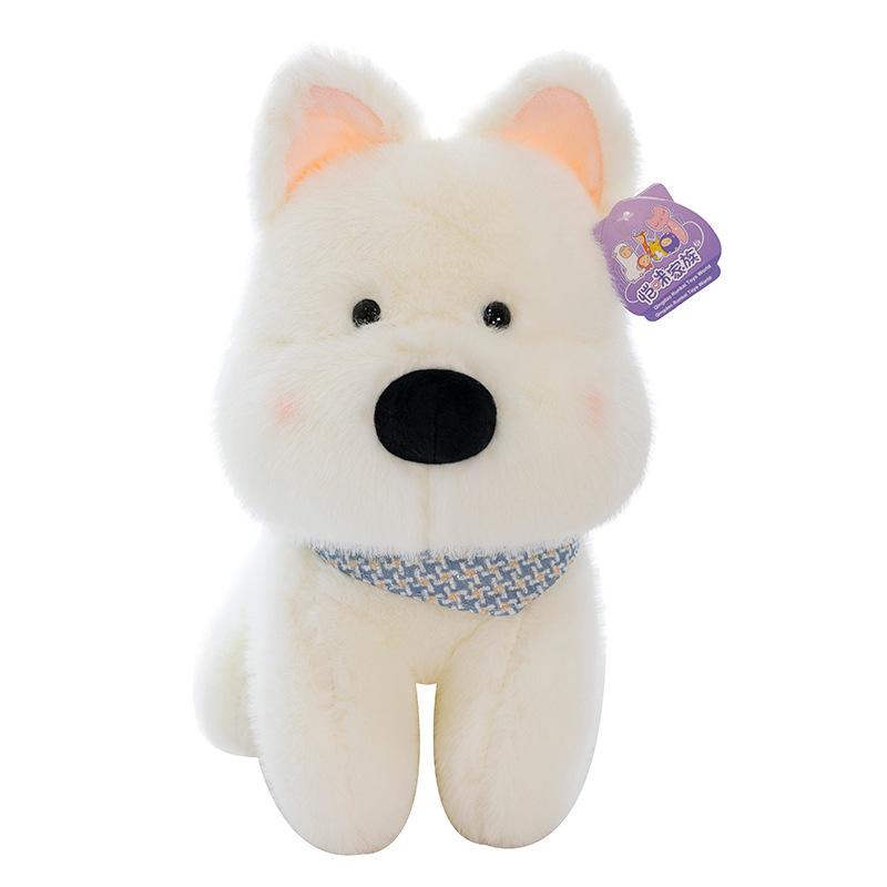 Cute Scarf West Highland Dog Plush Toy Children's Doll Office Pillow Grab Machine Doll Home Decoration