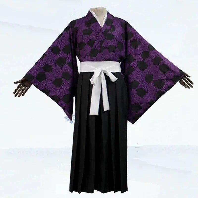 Anime Cosplay Demon Slayer Kimetsu No Yaiba Kokushibo Danganronpa Cosplay Wigs Printing Kimono Uniform Shirt Halloween Carnival