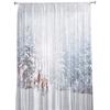 Snow Winter Christmas Tree Frost Deer Chiffon Sheer Curtains for Living Room Bedroom Decoration Window Voiles Tulle Curtain