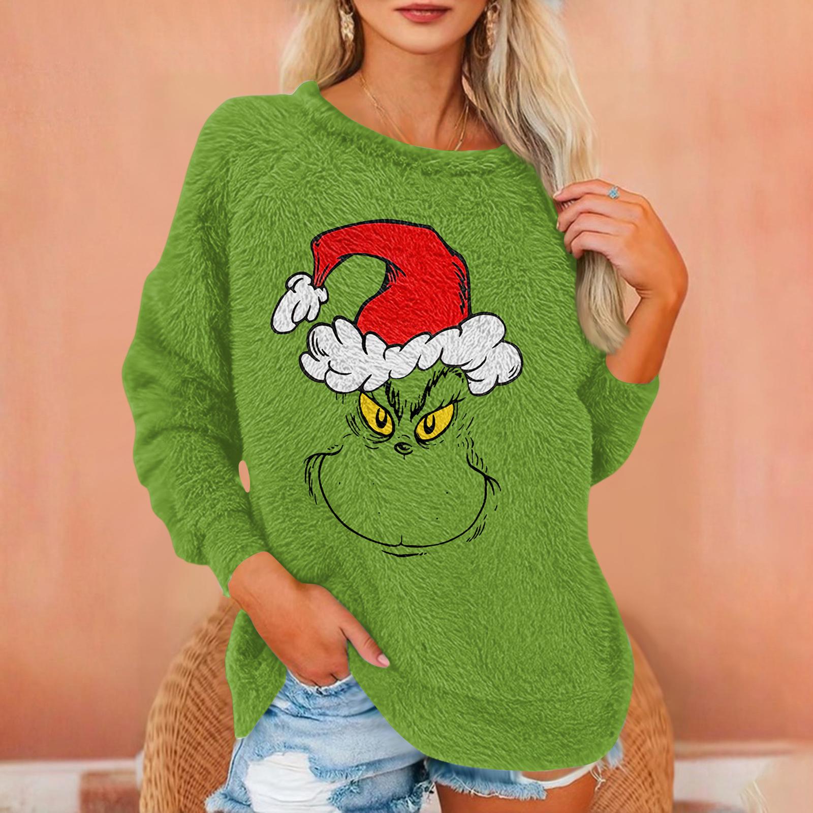 

Женская футболка Фланелевый принт Туника Длинный рукав Вечеринка Круглый вырез Топы XXL красный