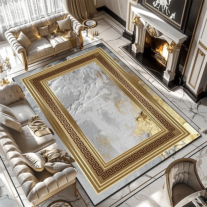 Modern Simple Household Mat Soft Luxury Carpets for Living Room Non-slip Bedroom Luxury Decoration Tapetes Black 160x230cm Rug