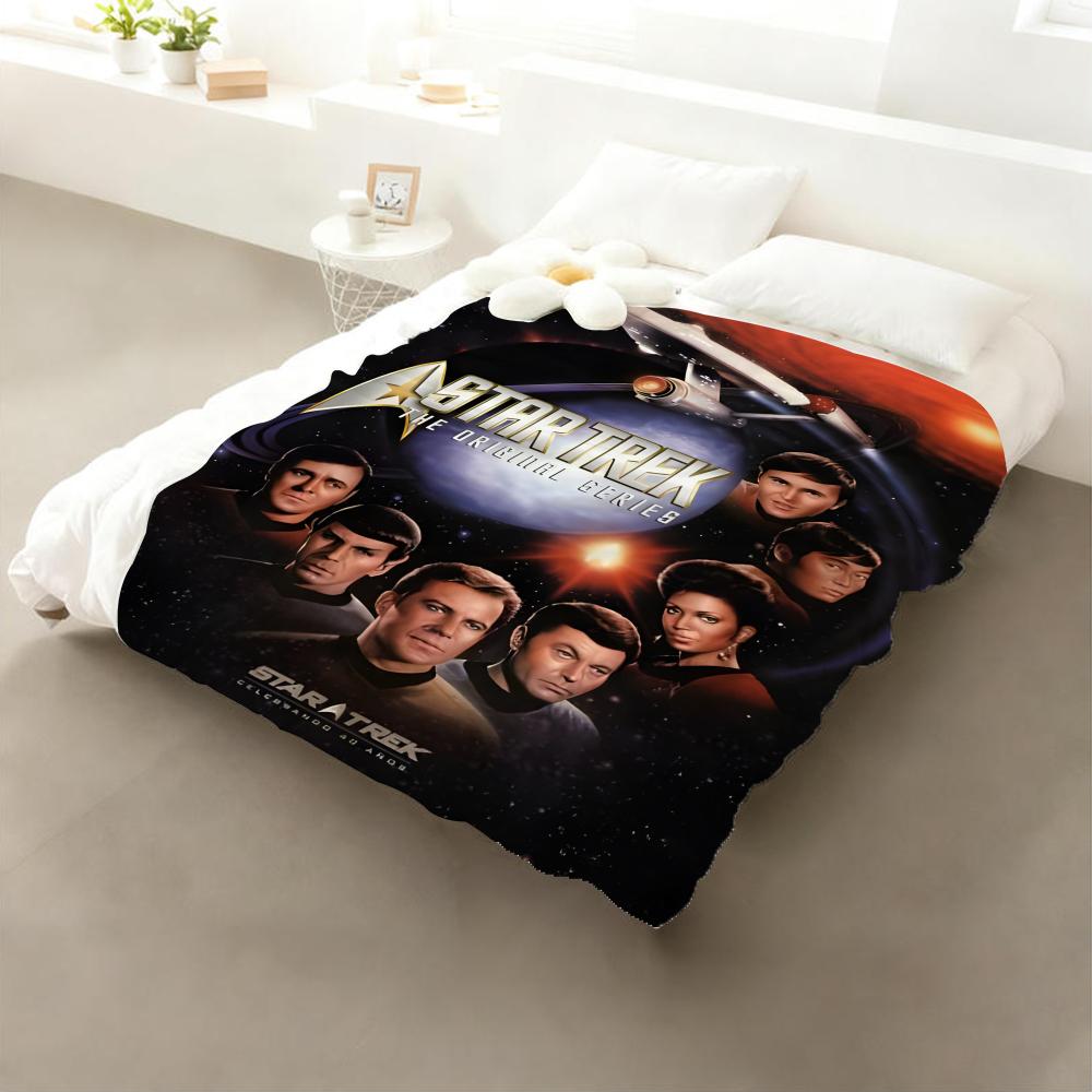Movie Star Trek Throw Flannel Throw Blanket: Soft Kid-Friendly Warm Anti-Static All Season Washable Couch Bed Home