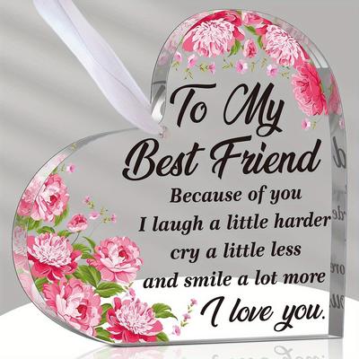 Heart-Shaped Acrylic Plaque, Exquisite Table Decoration, Unique Birthday Gift, Charming Home Decor for Best Friends & Sisters, Four Seasons Decoratio