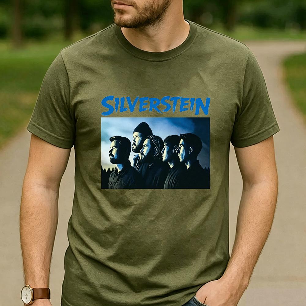 Silverstein Out Of This World Baumwoll-T-Shirt Post-Hardcore Band Grafik Unisex Kurzarm Lässig Streetwear Tägliche Musik Oberteile