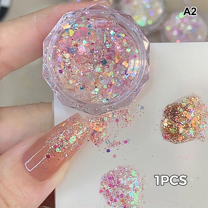 1/4Pcs Aurora Laser Nail Art Glitter Sequins Net1G Ultra-Thin Irregular Mermaid Flakes For Uv Gel Polish Manicure Decorations