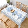Vintage Blaue Rose Muster Polyester Tischdecke Haushalt Einfaches Muster Tischdecke Rechteckig Küchentischdecke