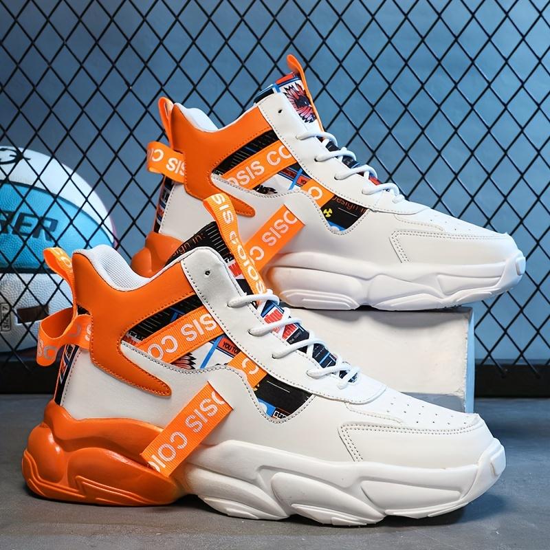 

Модные массивные туфли с цветными блоками, удобные нескользящие прочные кроссовки на мягкой подошве со шнуровкой для мужчин, занимающихся активным отдыхом 45 оранжевый