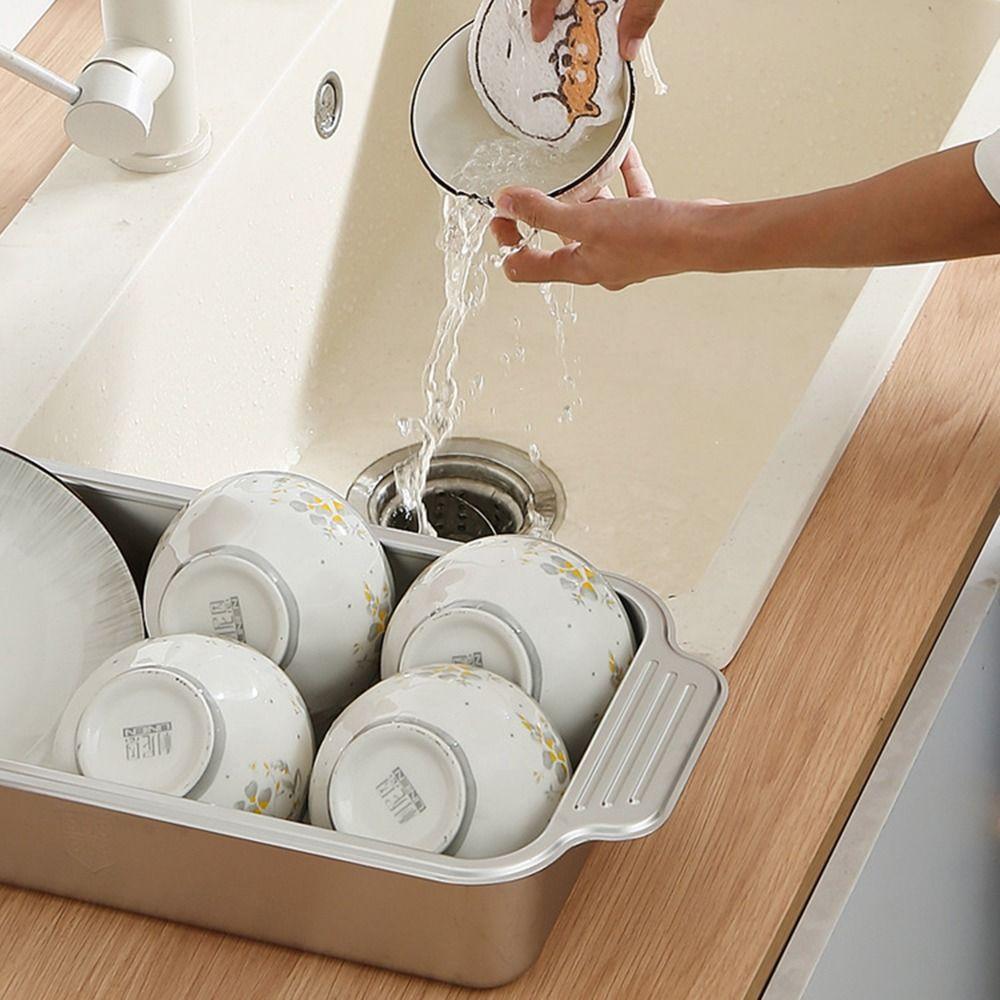Retractable Extendable Dish Drainer Thickened Kitchen Sink Rack Over Sink Organizer  Plates