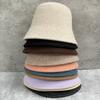 Soft And Wide Foldable Simple Australian Hair Bucket Hat Women'S Tide Warm Candy Color Wool Bucket Hat